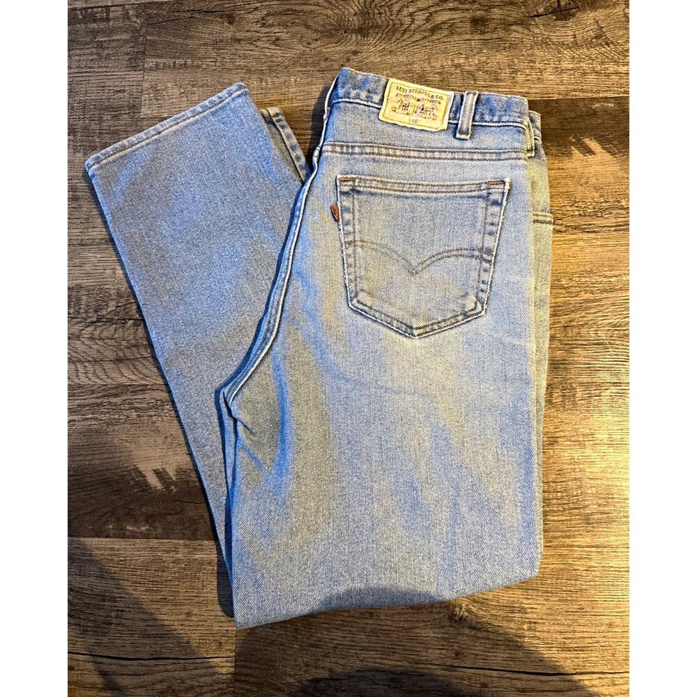 Vintage 90s/Y2K Levi's 540 Flex Jeans Light Wash Brown Tab Made in USA 36x29